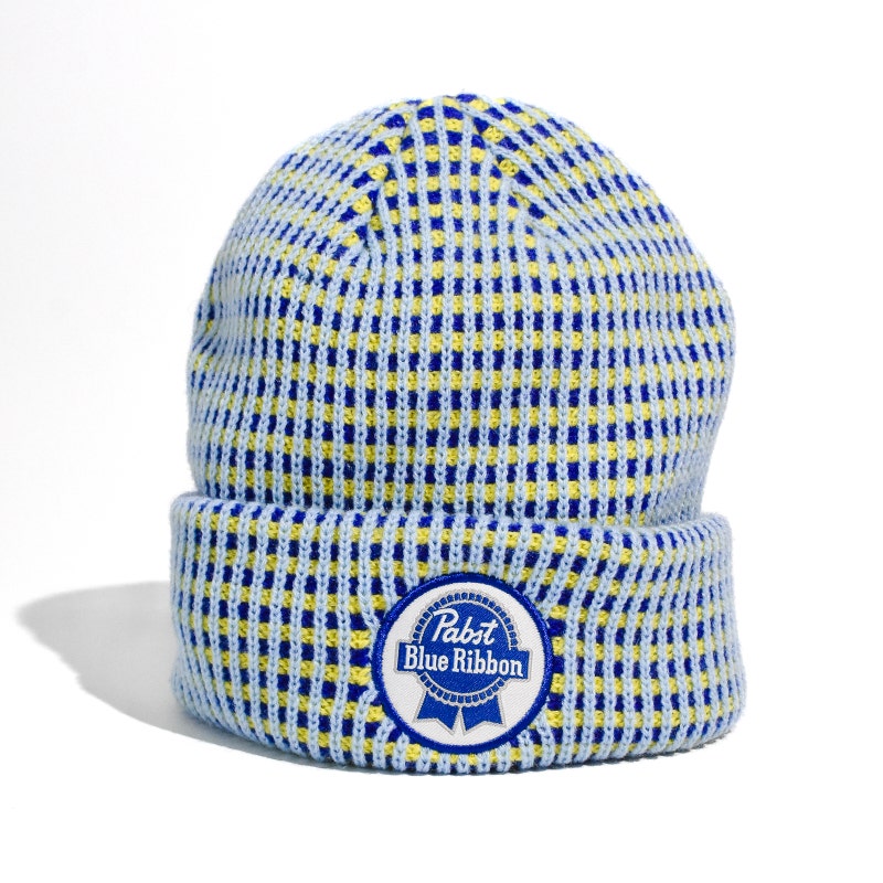 Pabst Blue Ribbon Waffle Toque - Light Blue